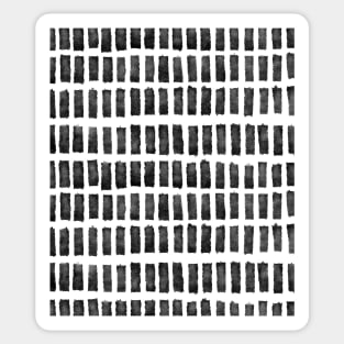 Black and White Grid, Brush Strokes Sticker
